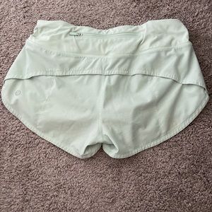 mint green/ light blue lulu lemon speed up shorts